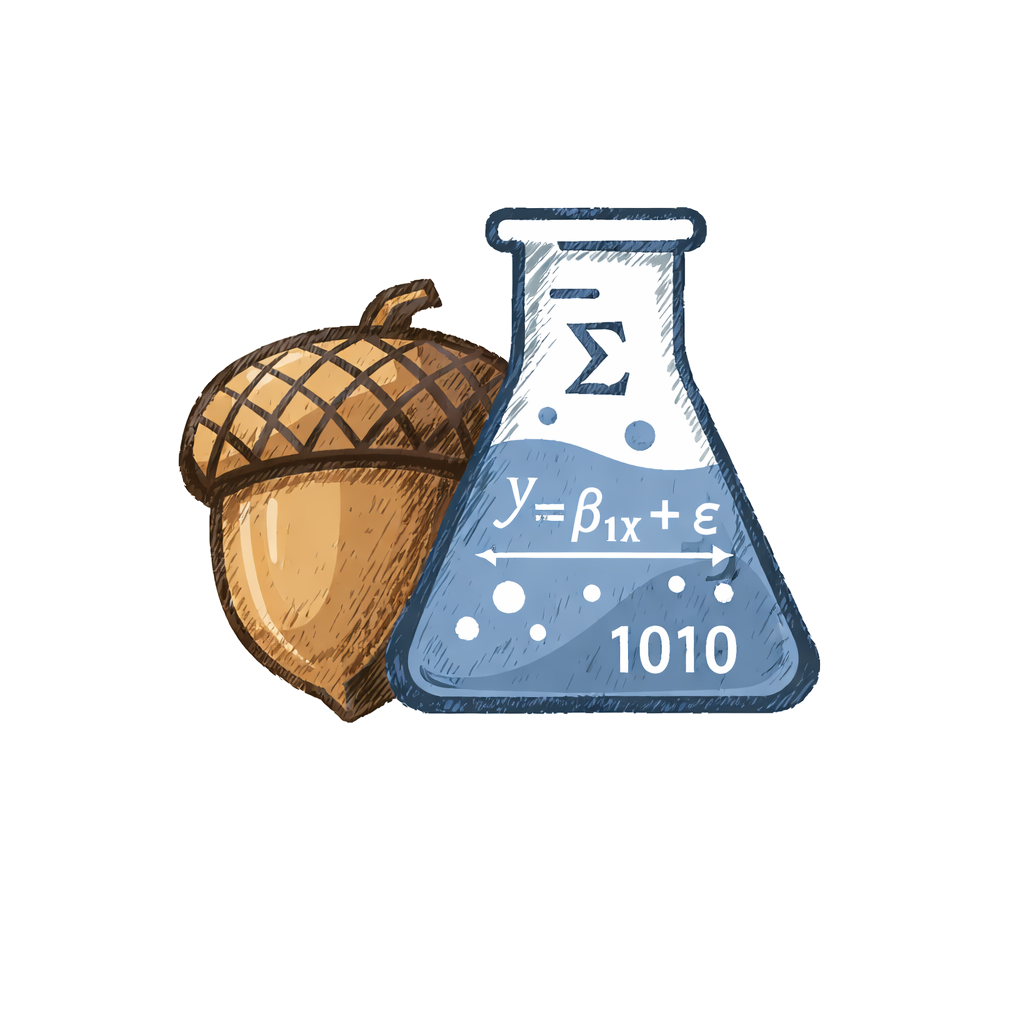 AskOak — acorn and research flask logo